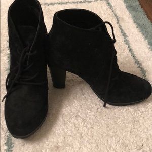 Black leather booties